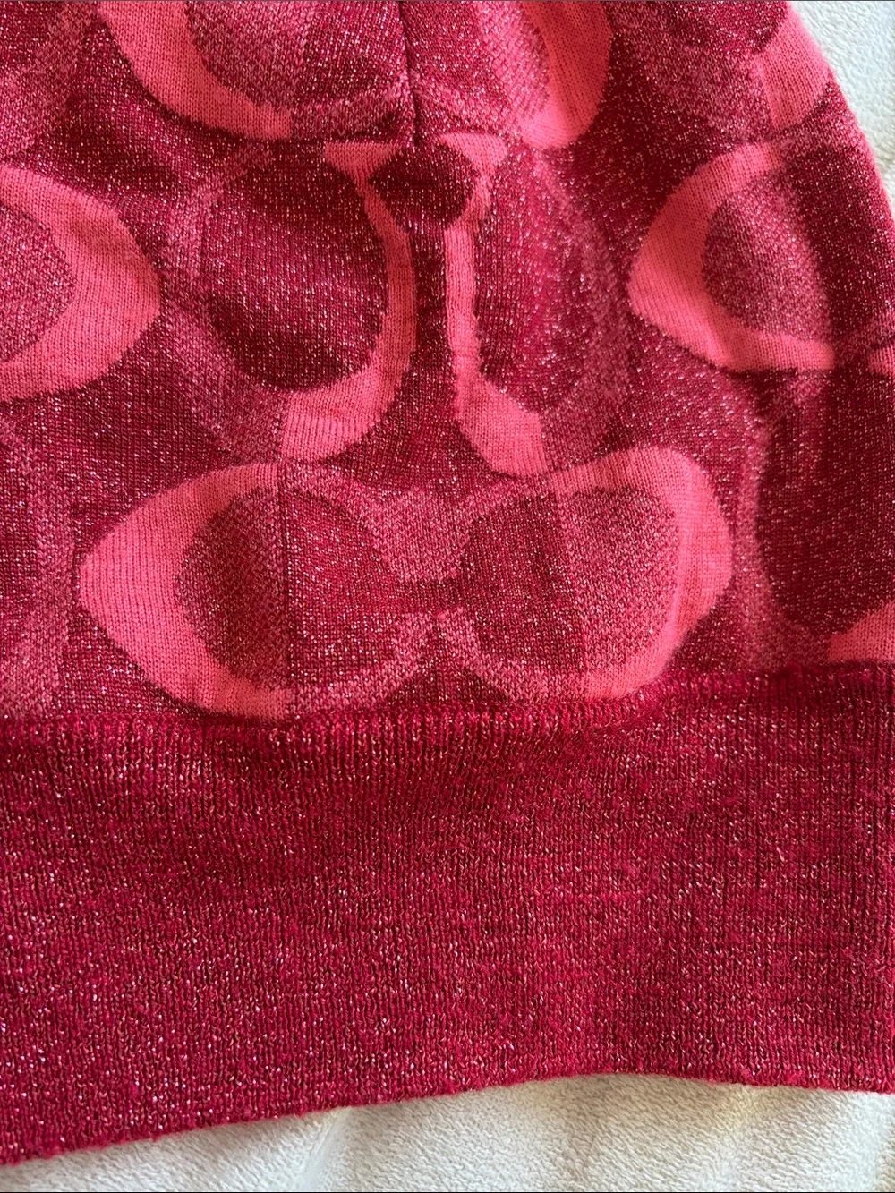 Vintage Coach Women's Logo Knit Beanie